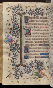 Godzinki Karola Szlachetnego, króla Nawarry (1361-1425): fol. 134v, tekst autorstwa Master of the Brussels Initials and Associates