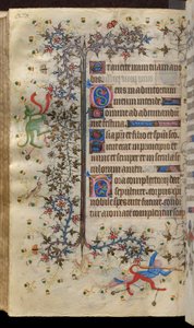 Godzinki Karola Szlachetnego, króla Nawarry (1361-1425): fol. 135v, tekst autorstwa Master of the Brussels Initials and Associates
