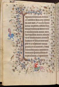 Godzinki Karola Szlachetnego, króla Nawarry (1361-1425): fol. 15v, tekst autorstwa Master of the Brussels Initials and Associates