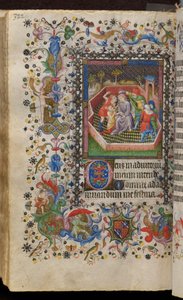 Godzinki Karola Szlachetnego, króla Nawarry (1361-1425): fol. 161v, Szyderstwo z Chrystusa autorstwa Master of the Brussels Initials and Associates
