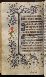 Godzinki Karola Szlachetnego, króla Nawarry (1361-1425): fol. 200v, tekst autorstwa Master of the Brussels Initials and Associates