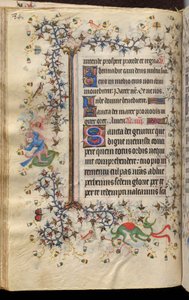 Godzinki Karola Szlachetnego, króla Nawarry (1361-1425): fol. 42v, tekst autorstwa Master of the Brussels Initials and Associates
