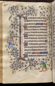 Godzinki Karola Szlachetnego, króla Nawarry (1361-1425): fol. 60v, tekst autorstwa Master of the Brussels Initials and Associates