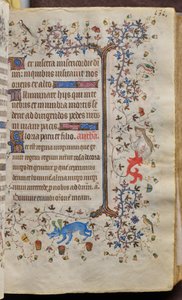 Godzinki Karola Szlachetnego, króla Nawarry (1361-1425): fol. 66r, tekst autorstwa Master of the Brussels Initials and Associates