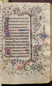 Godzinki Karola Szlachetnego, króla Nawarry (1361-1425): fol. 73r, tekst autorstwa Master of the Brussels Initials and Associates