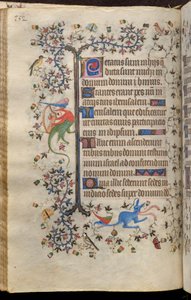 Godzinki Karola Szlachetnego, króla Nawarry (1361-1425): fol. 76v, tekst autorstwa Master of the Brussels Initials and Associates