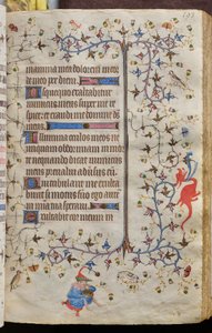 Godzinki Karola Szlachetnego, króla Nawarry (1361-1425): fol. 97r, tekst autorstwa Master of the Brussels Initials and Associates
