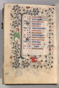 Godziny Karola Szlachetnego, króla Nawarry 1361-1425: fol. 11v, listopad, ok. godz. 1405. autorstwa Master of the Brussels Initials and Associates
