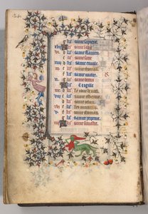Godziny Karola Szlachetnego, króla Nawarry 1361-1425: fol. 12v, grudzień, ok. godz. 1405. autorstwa Master of the Brussels Initials and Associates