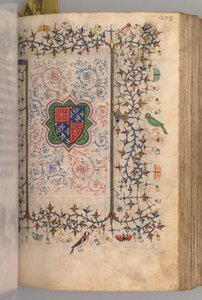 Godziny Karola Szlachetnego, króla Nawarry 1361-1425: fol. 137r, herb..., ok. n.e. 1405. autorstwa Master of the Brussels Initials and Associates