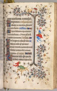 Godziny Karola Szlachetnego, króla Nawarry 1361-1425: fol. 191r, Tekst, c. 1405. autorstwa Master of the Brussels Initials and Associates