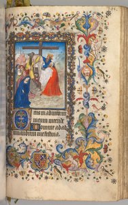 Godziny Karola Szlachetnego, króla Nawarry 1361-1425: fol. 192r, Zejście z krzyża, ok. 192r. 1405. autorstwa Master of the Brussels Initials and Associates