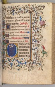 Godziny Karola Szlachetnego, króla Nawarry 1361-1425: fol. 260r, Duch Święty, ok. n.e. 1405. autorstwa Master of the Brussels Initials and Associates