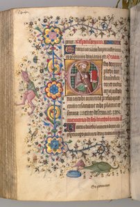 Godziny Karola Szlachetnego, króla Nawarry 1361-1425: fol. 266v, św. Jakub, c. 1405. autorstwa Master of the Brussels Initials and Associates