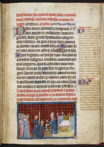 Cotton Tiberius B. VIII f.57r Król odbierający pierścień 