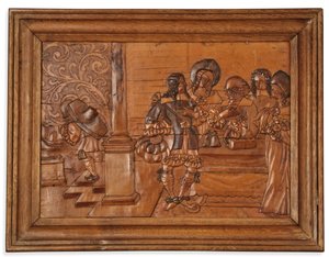 Panel intarsjowany w Egerze, połowa XVII wieku autorstwa Master of the Decorated Background