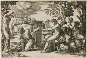 Apollo i Marsjasz autorstwa Master of the Die