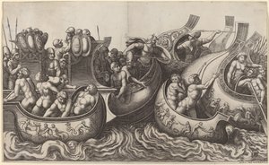 Bitwa morska autorstwa Master of the Die after Giulio Romano