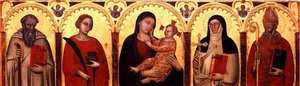 Madonna z Dzieciątkiem ze świętymi (tempera na panelu)