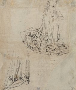 Postać kobieca klęcząca do modlitwy [verso] autorstwa Master of the Drapery Studies