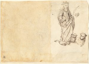 Św. Agnieszka (odwrócona) autorstwa Master of the Drapery Studies after Martin Schongauer