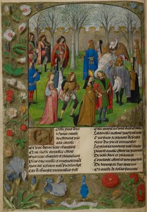 Karolina w ogrodzie. Kochanek zostaje zaproszony do tańca z grupą par prowadzonych przez Sir Mirtha i Lady Gladness z „Le Roman de la Rose”