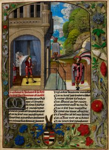 Kochanek śpi, wstaje i udaje się do Ogrodu Miłości z „Le Roman de la Rose”