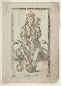 Apollo (z Tarocchi, seria D: Apollo i muzy, nr 20) autorstwa Master of the E Series Tarocchi