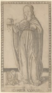 Jałmużna autorstwa Master of the E Series Tarocchi