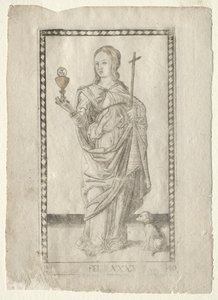 Faith from the Tarocchi, seria B: Cosmic Principles & Virtues, #40, przed 1467. autorstwa Master of the E Series Tarocchi