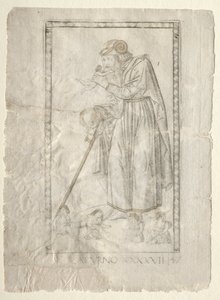 Saturn (z Tarocchi, seria A: Firmaments of the Universe, #47) autorstwa Master of the E Series Tarocchi