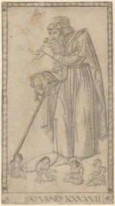 Saturno (Saturn) autorstwa Master of the E Series Tarocchi