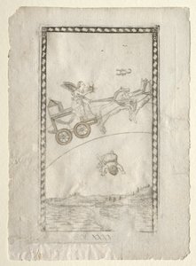 Słońce z Tarocchi, seria A: Firmaments of the Universe, #44, przed 1467. autorstwa Master of the E Series Tarocchi