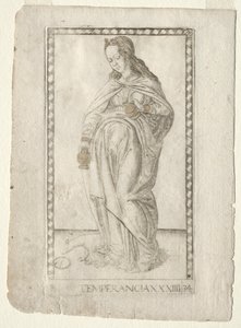 Wstrzemięźliwość (z Tarocchi, seria B: Kosmiczne zasady i cnoty, #34) autorstwa Master of the E Series Tarocchi