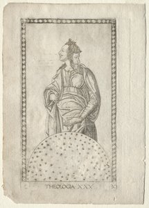 Teologia z Tarocchi, seria C: Liberal Arts, #30, przed 1467. autorstwa Master of the E Series Tarocchi