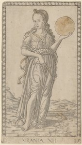 Urania autorstwa Master of the E Series Tarocchi