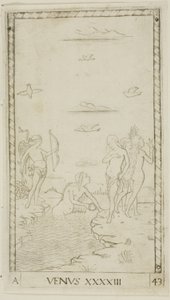 Wenus, płyta 43 z Planets and Spheres autorstwa Master of the E Series Tarocchi
