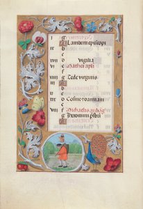 Godzinki królowej Izabeli Katolickiej, królowej Hiszpanii:  Fol. 10v, wrzesień autorstwa Master of the First Prayerbook of Maximillian