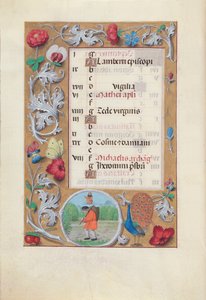 Godziny królowej Izabeli Katolickiej, królowej Hiszpanii: Fol. 10v, wrzesień, ok. godz. 1500. autorstwa Master of the First Prayerbook of Maximillian
