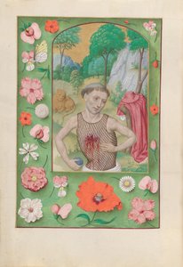 Godzinki królowej Izabeli Katolickiej, królowej Hiszpanii:  Fol. 185v, św. autorstwa Master of the First Prayerbook of Maximillian