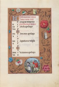 Godziny królowej Izabeli Katolickiej, królowej Hiszpanii: Fol. 3 lutego, ok. godz. 1500. autorstwa Master of the First Prayerbook of Maximillian