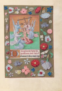 Godziny królowej Izabeli Katolickiej, królowej Hiszpanii: Fol. 50r, Dzieciątko Chrystus..., c. 1500. autorstwa Master of the First Prayerbook of Maximillian