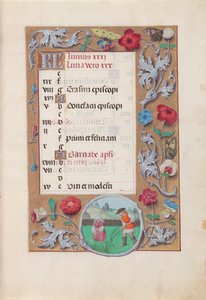 Godzinki królowej Izabeli Katolickiej, królowej Hiszpanii:  Fol. 7r, czerwiec autorstwa Master of the First Prayerbook of Maximillian