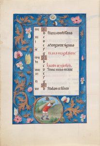 Godzinki królowej Izabeli Katolickiej, królowej Hiszpanii:  Fol. 8v, lipiec autorstwa Master of the First Prayerbook of Maximillian