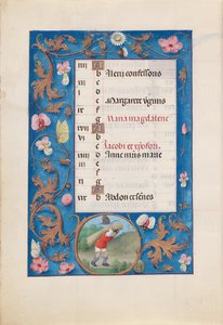Godziny królowej Izabeli Katolickiej, królowej Hiszpanii: Fol. 8v, lipiec, ok. godz. 1500. autorstwa Master of the First Prayerbook of Maximillian