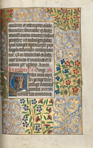 Księga godzin Korzystanie z Rouen: fol. 110r, Msza za zmarłych w inicjale, rozdz. 1470. autorstwa Master of the Geneva Latini