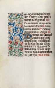Księga godzin Korzystanie z Rouen: fol. 14v, ok. 1470. autorstwa Master of the Geneva Latini