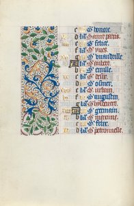 Księga godzin Korzystanie z Rouen: fol. 5v, ok. 1470. autorstwa Master of the Geneva Latini