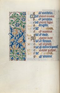 Księga godzin Korzystanie z Rouen: fol. 9v, ok. 1470. autorstwa Master of the Geneva Latini