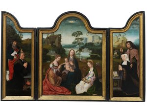 Dziewica z Dzieciątkiem ze św. Katarzyną i św. Barbarą, ok. 1520-25 (olej na desce)